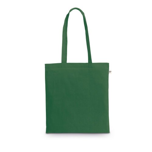 Bolsa tote de algodón Verde con asas largas.